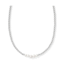 Load image into Gallery viewer, Kendra Scott Eve Silver Beaded Necklace in White Pearl
