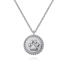 Load image into Gallery viewer, Gabriel Sterling Silver Bujukan Paw Print Pendant Necklace
