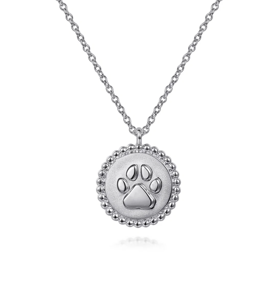 Gabriel Sterling Silver Bujukan Paw Print Pendant Necklace