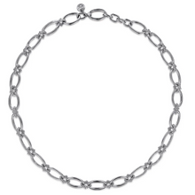 Load image into Gallery viewer, Gabriel Sterling Silver Oval Link Chain Necklace with Bujukan Connectors
