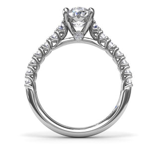 Fana 14K White Gold Trellis Set Oval Diamond Engagement Ring