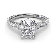 Load image into Gallery viewer, Fana 14K White Gold Trellis Set Oval Diamond Engagement Ring
