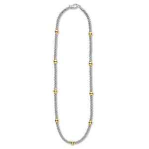 Lagos 18K and Sterling Silver Station Necklace