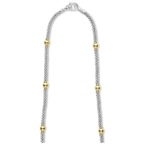 Lagos 18K and Sterling Silver Station Necklace