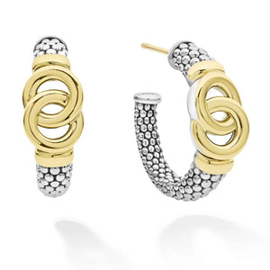 Lagos 18K & Sterling Silver Interlocking Hoop Earrings