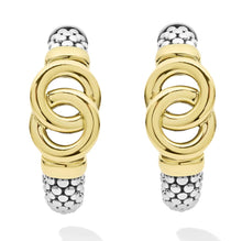 Load image into Gallery viewer, Lagos 18K &amp; Sterling Silver Interlocking Hoop Earrings
