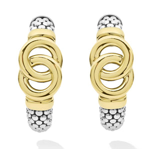 Lagos 18K & Sterling Silver Interlocking Hoop Earrings