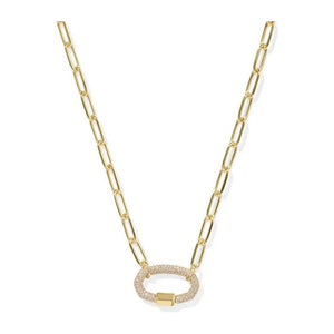 Kendra Scott Emery Link Chain Necklace In White Crystal