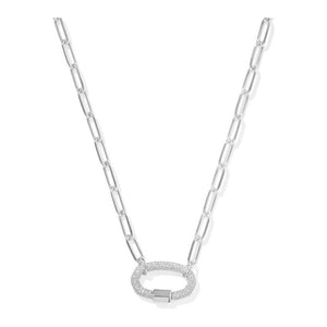 Kendra Scott Emery Link Chain Necklace In White Crystal