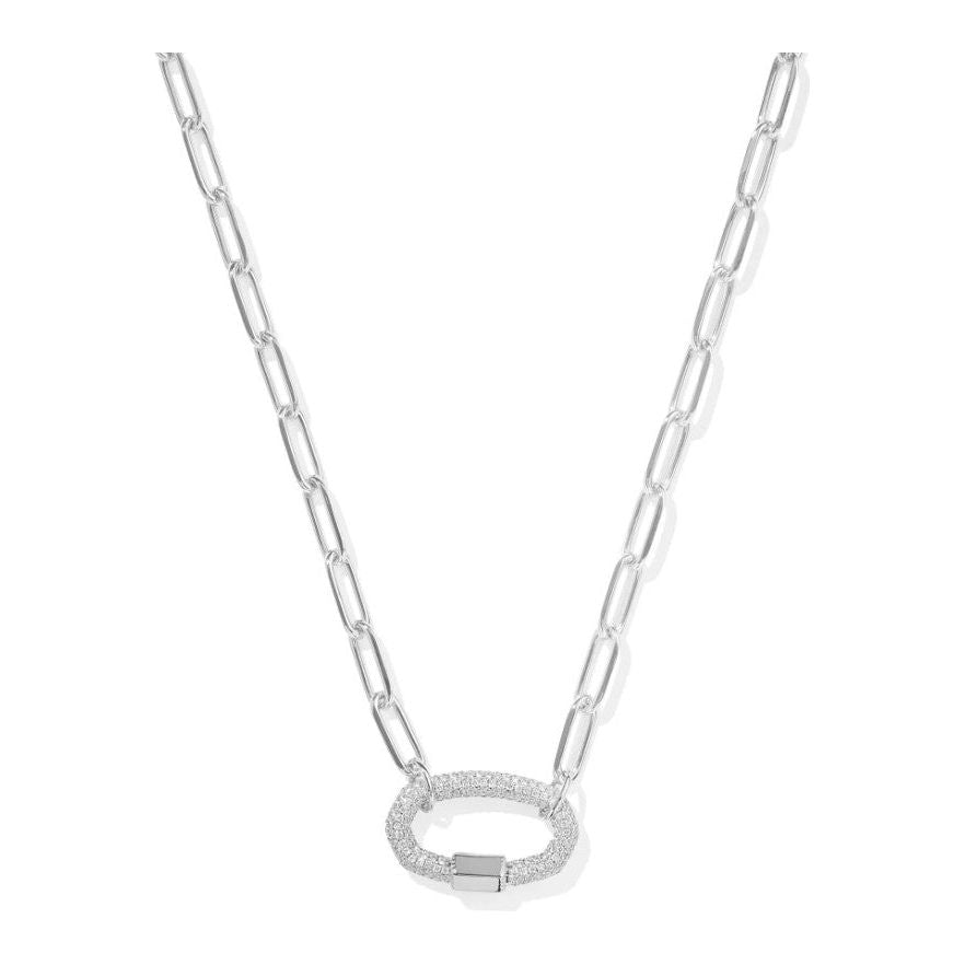 Kendra Scott Emery Link Chain Necklace In White Crystal