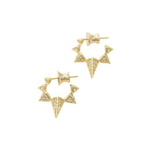 Load image into Gallery viewer, Gabriella Pavé Spiked Hoops in White Diamondettes
