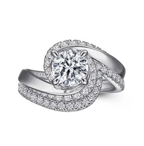 Gabriel "Zabana" 14K White Gold Diamond Bypass Engagement Ring