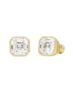 8mm Duchess Bezel Studs in White Diamondettes