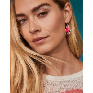 Kendra Scott Gold Abbie Pave Frame Drop Earrings