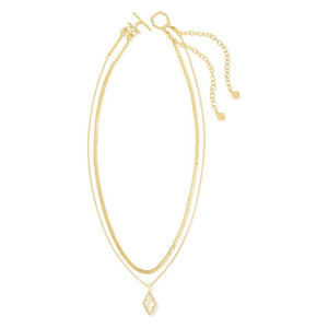 Kendra Scott Gold Abbie Pave Frame Multi-Strand Pendant Necklace