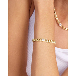 Julian Triple Diamond Gold Cuban Chain Bracelet