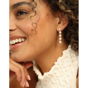 Mama Baroness Gold Diamondette Drop Earrings