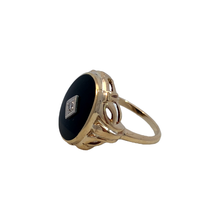 Load image into Gallery viewer, Estate 10K Yellow Gold Diamond &amp; Black Onyx Ring
