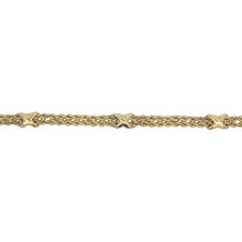 Load image into Gallery viewer, Estate 10K Gold Hollow Double Rope X Station Bracelet
