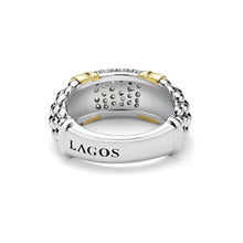 Load image into Gallery viewer, Lagos 18K &amp; Sterling Silver Signature 9mm Caviar Diamond Station Band
