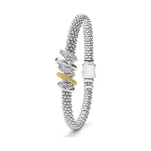 Load image into Gallery viewer, Lagos 18K and Sterling Silver Caviar Lux 5 Row Diamond Bracelet
