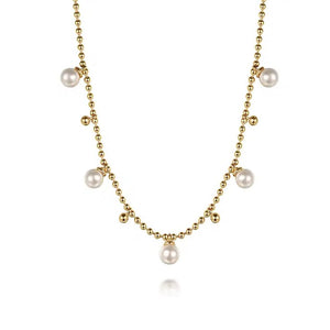 Gabriel 14K Yellow Gold Bujukan Bead & Pearl Necklace