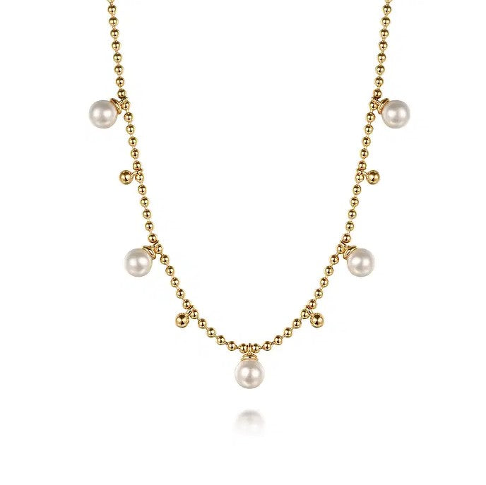 Gabriel 14K Yellow Gold Bujukan Bead & Pearl Necklace