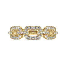 Load image into Gallery viewer, Gabriel 14K Yellow Gold Pave Diamond Link Ring
