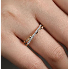 Load image into Gallery viewer, Gabriel 14K Yellow Gold Bujukan Criss Cross Diamond Ring
