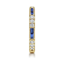 Load image into Gallery viewer, Gabriel 14K Yellow Gold Diamond &amp; Sapphire Stackable Ring
