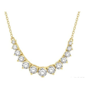 14K Gold 1cttw Graduated Diamond Smile Pendant