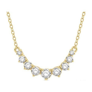 14K Gold 1/2ct Graduated Diamond Smile Pendant