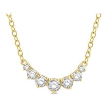 Load image into Gallery viewer, 14K Gold 1/4ct Graduated Diamond Smile Pendant
