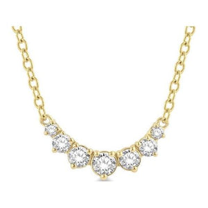 14K Gold 1/4ct Graduated Diamond Smile Pendant