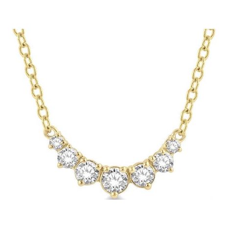 14K Gold 1/4ct Graduated Diamond Smile Pendant