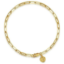 Load image into Gallery viewer, Gabriel 14K Yellow Gold Hollow Paperclip Bracelet
