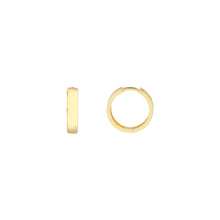 Load image into Gallery viewer, 14K Yellow Gold Flat Hoop Huggie Earrings
