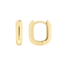 Load image into Gallery viewer, 14K Yellow Gold Oblong Polished Huggie Earrings
