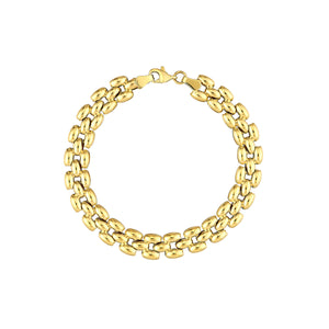 14k Yellow Gold Multi-Row Polished Chain Bracelet