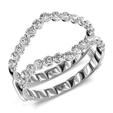 Load image into Gallery viewer, 14K White Gold 1/2cttw Shared Prong Diamond Curve Ring Guard
