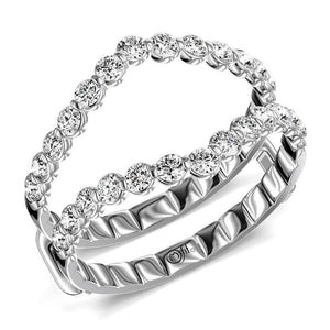 14K White Gold 1/2cttw Shared Prong Diamond Curve Ring Guard