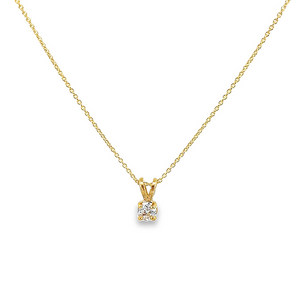 14K Yellow Gold Diamond Solitaire Pendant