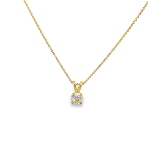 14K Yellow Gold Diamond Solitaire Pendant