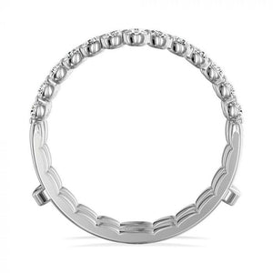 14K White Gold 1/2cttw Shared Prong Diamond Curve Ring Guard