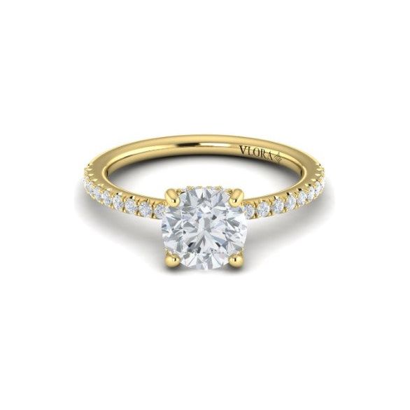 Vlora 14K Yellow Gold Diamond Hidden Halo Engagement Ring