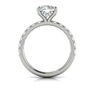 Vlora 14K White Gold Hidden Halo Diamond Engagement Ring