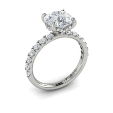 Load image into Gallery viewer, Vlora 14K White Gold Hidden Halo Diamond Engagement Ring
