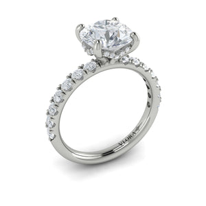 Vlora 14K White Gold Hidden Halo Diamond Engagement Ring