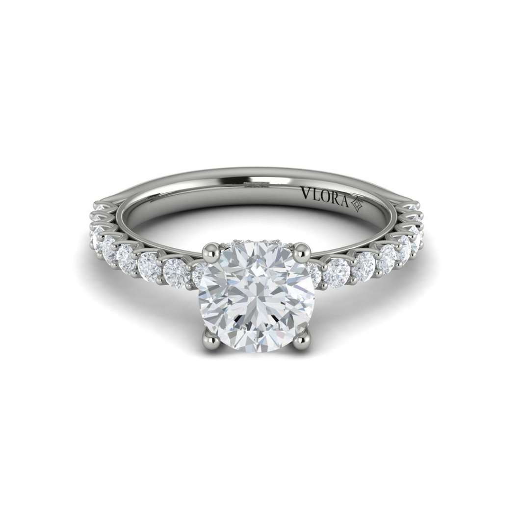 Vlora 14K White Gold Shared Prong Diamond Engagement Ring