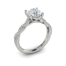 Load image into Gallery viewer, Vlora 14K White Gold Diamond Twist Engagement Ring
